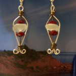 white sea glass earrings