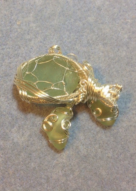 back seaglass pendant and earrings