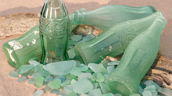 frosted seafoam green coke bottles